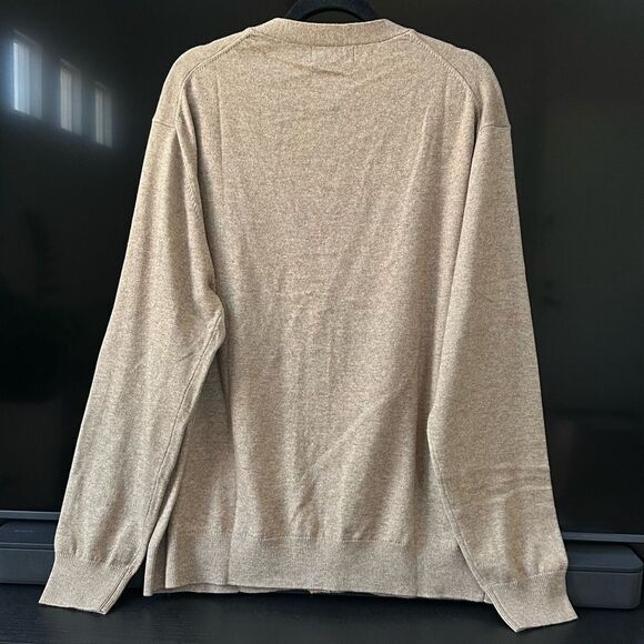 KALLSPIN Men's V Neck Button Front Cashmere Blend Knit Stretch Sweater Size XL - Picture 4 of 8